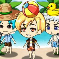 해변에서 핸섬보이