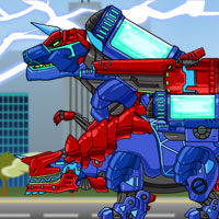 티라노 레드+트리케라 블루2 합체 다이노로봇